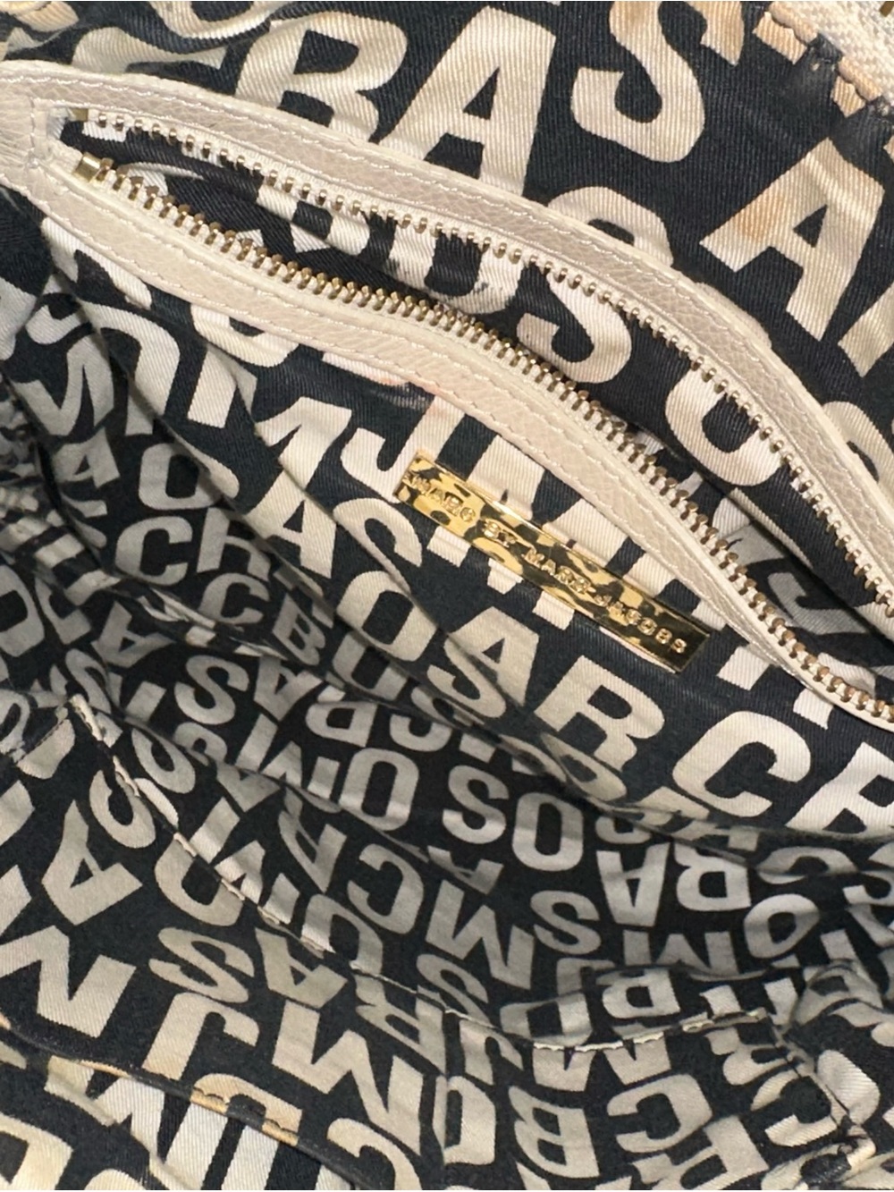 Marc Jacobs Vintage Multi pockets Cream Genuine Pebble Leather Shoulders/Handbag - Picture 5 of 6